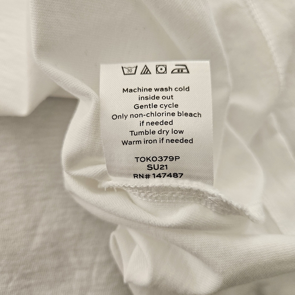 Draper James T Shirt 3X Magnolia White Tee Blue Crochet Detail Scoop Neck Cotton - Picture 10 of 13